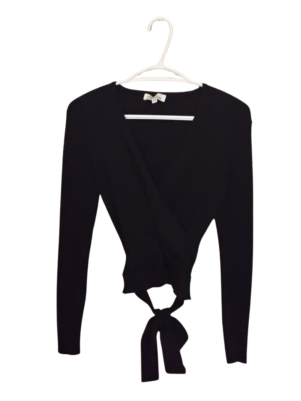 2/$25➡️  Limited Collection Long-Sleeve Ribbed Wrap Cropped Sweater – Large EUC